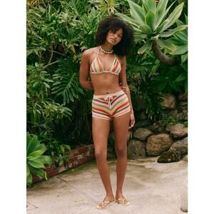 Free People It’s Now Cool Crochet Boho Boy Short Swim Bathing Suit Bottoms L/XL